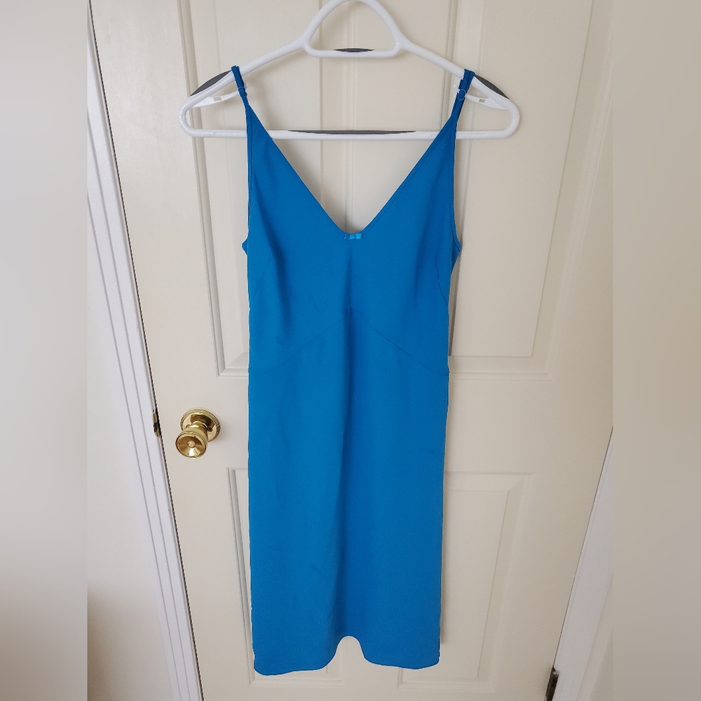 Teal Blue Bow Slip Dress Wilfred Aritzia